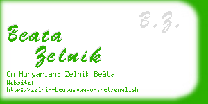beata zelnik business card